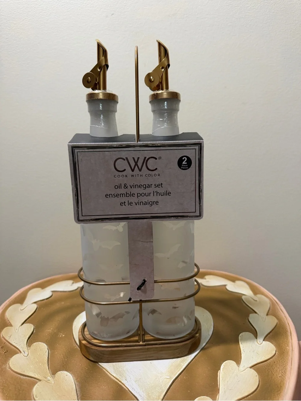 CWC Halloween Oil & Vinegar Bottle Set with Bats